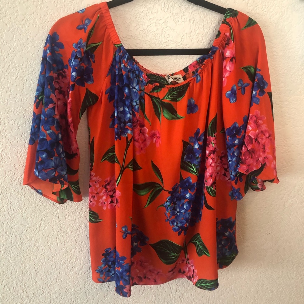 Show me your mumu orange flora OTS top size S